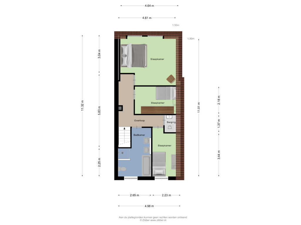 Bekijk plattegrond van Eerste Verdieping van Vonderstraat 22