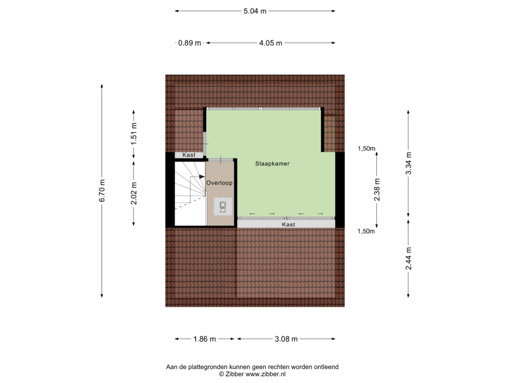 Bekijk plattegrond van Tweede Verdieping van Hofkamp 98