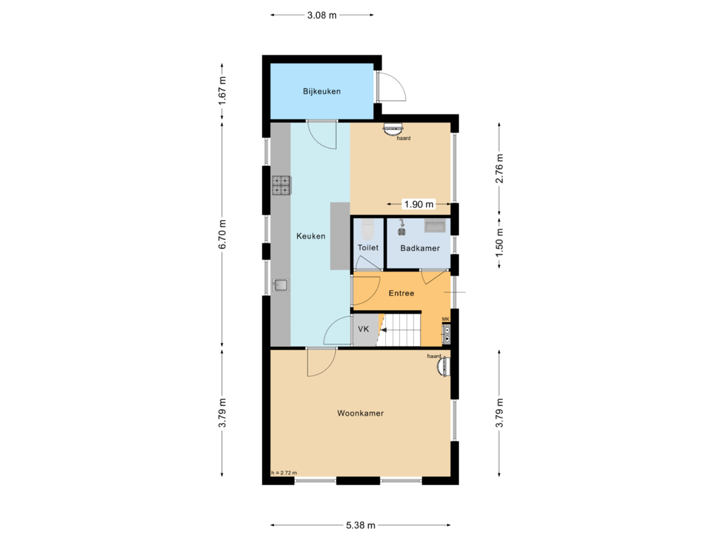 View floorplan of Begane grond of De Strook 7