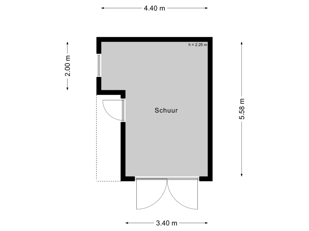 View floorplan of Schuur of De Strook 7