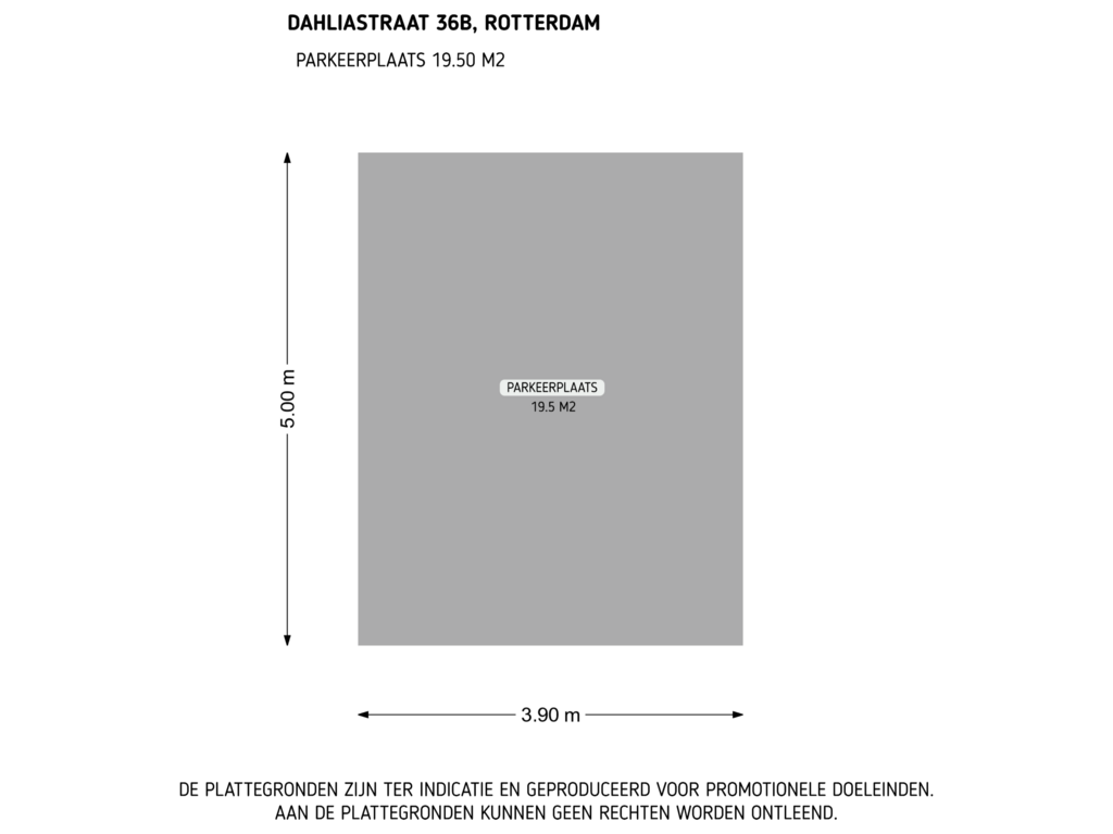 Bekijk plattegrond van Parkeerplaats van Dahliastraat 36-B