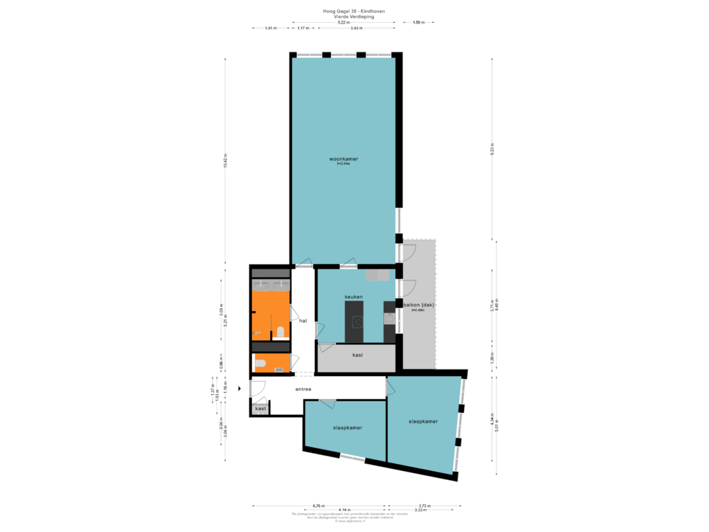 Bekijk plattegrond van VIERDE VERDIEPING van Hoog Gagel 38