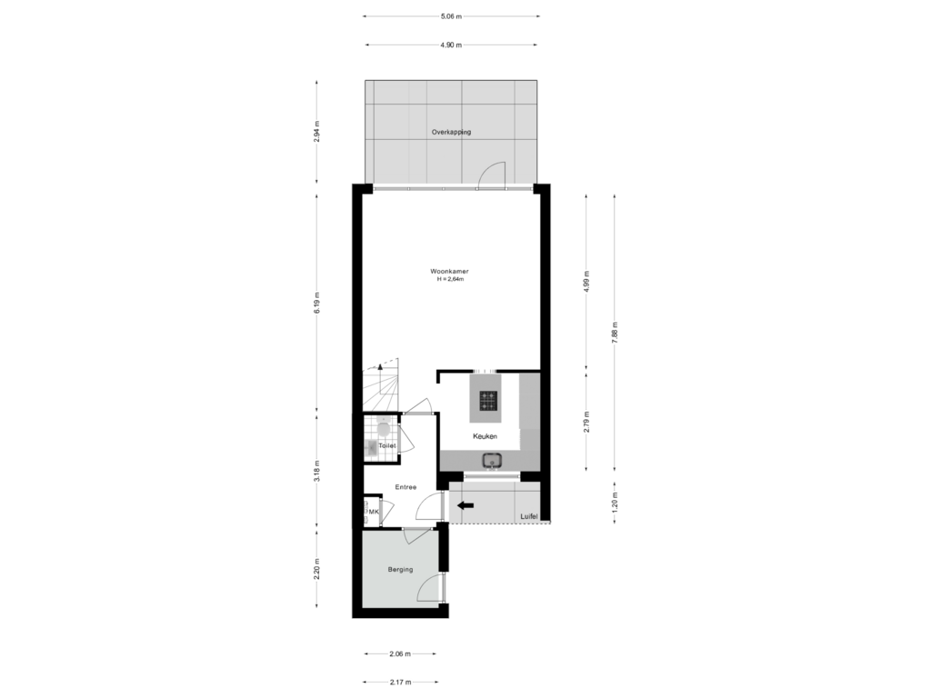 View floorplan of Begane Grond of Kruiszwin 3338