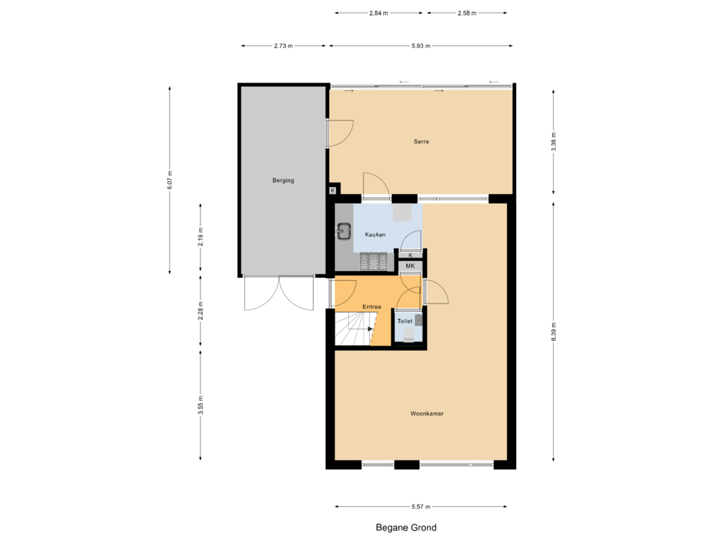 View floorplan of Begane Grond of De Sjees 13