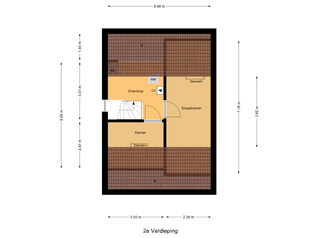 View floorplan of 2e Verdieping of De Sjees 13