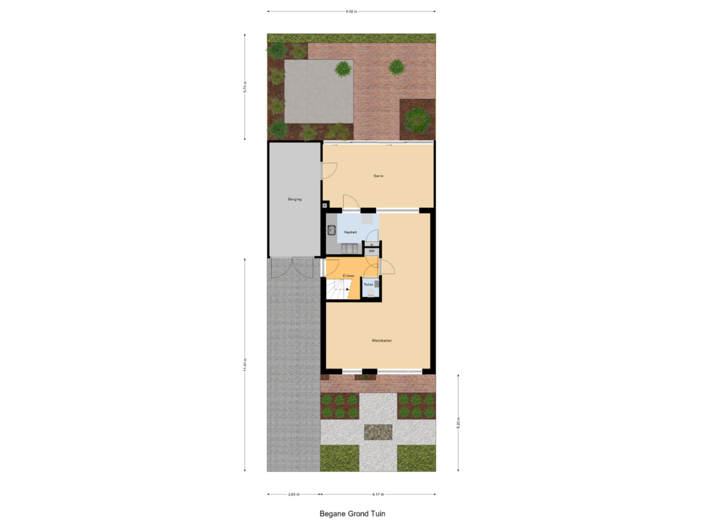 View floorplan of Begane Grond Tuin of De Sjees 13