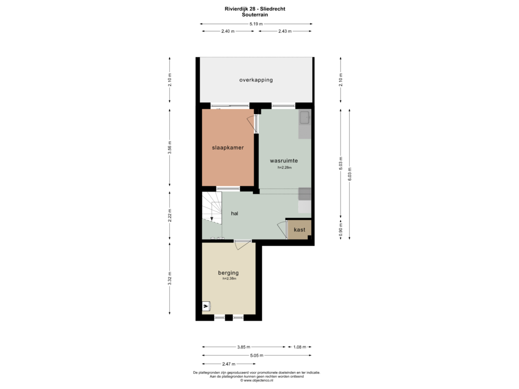 Bekijk plattegrond van SOUTERRAIN van Rivierdijk 28