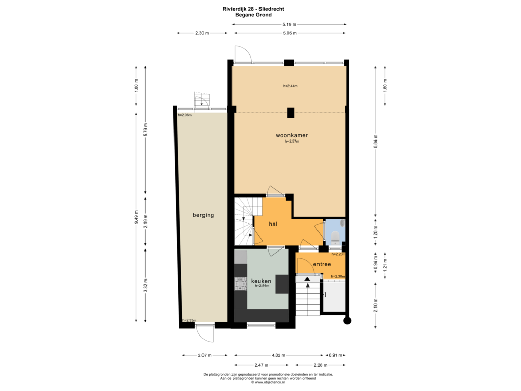 Bekijk plattegrond van BEGANE GROND van Rivierdijk 28