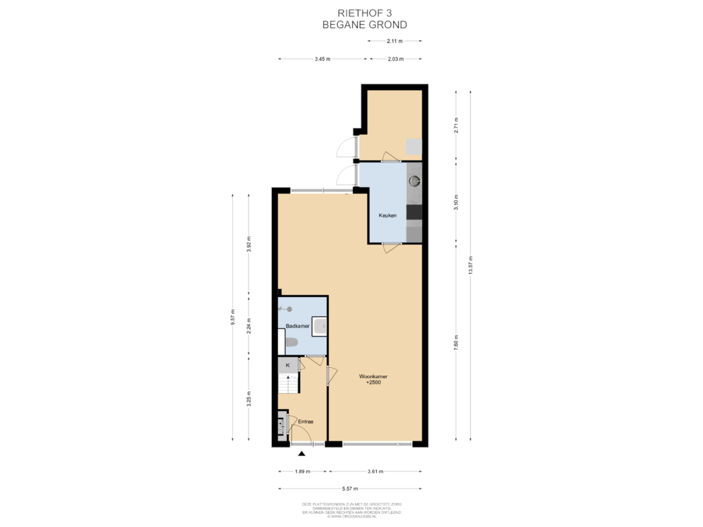 Bekijk plattegrond van Begane grond van Riethof 3