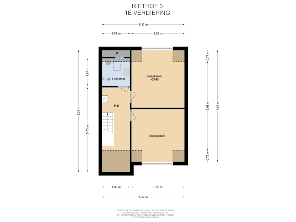 Bekijk plattegrond van 1E Verdieping van Riethof 3