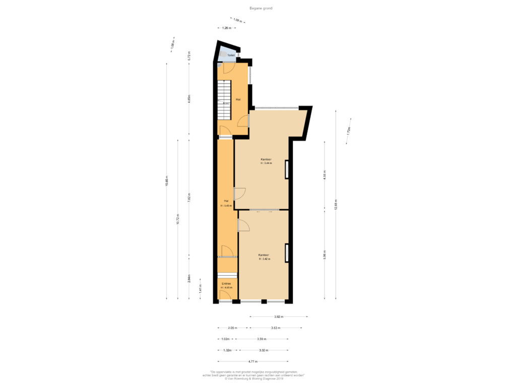 View floorplan of Begane grond of Herengracht 538