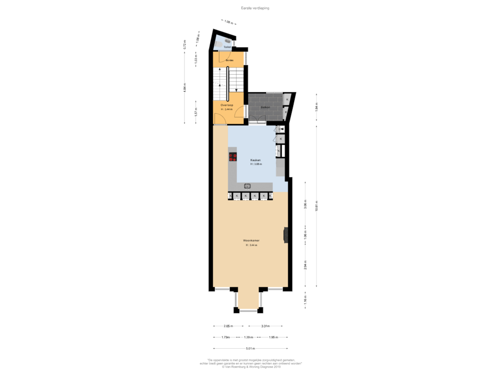 View floorplan of Eerste verdieping of Herengracht 538