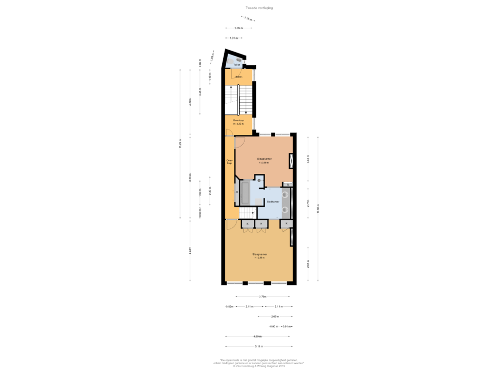 View floorplan of Tweede verdieping of Herengracht 538