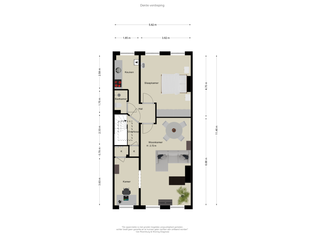 Bekijk plattegrond van Derde verdieping van Gijsbrecht van Aemstelstraat 11