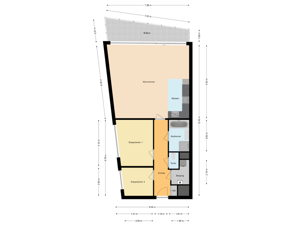 Bekijk plattegrond van Appartement van Conradwerf 227