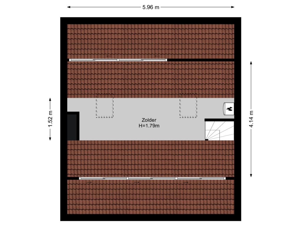 Bekijk plattegrond van Zolder van Berlagelaan 115