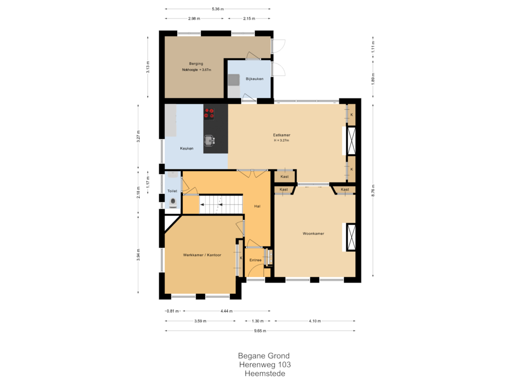 View floorplan of Begane grond of Herenweg 103