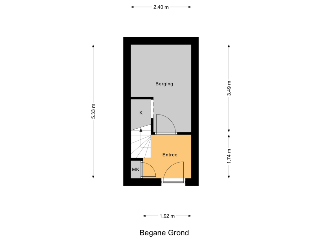 Bekijk plattegrond van Begane Grond van Willemsweg 194