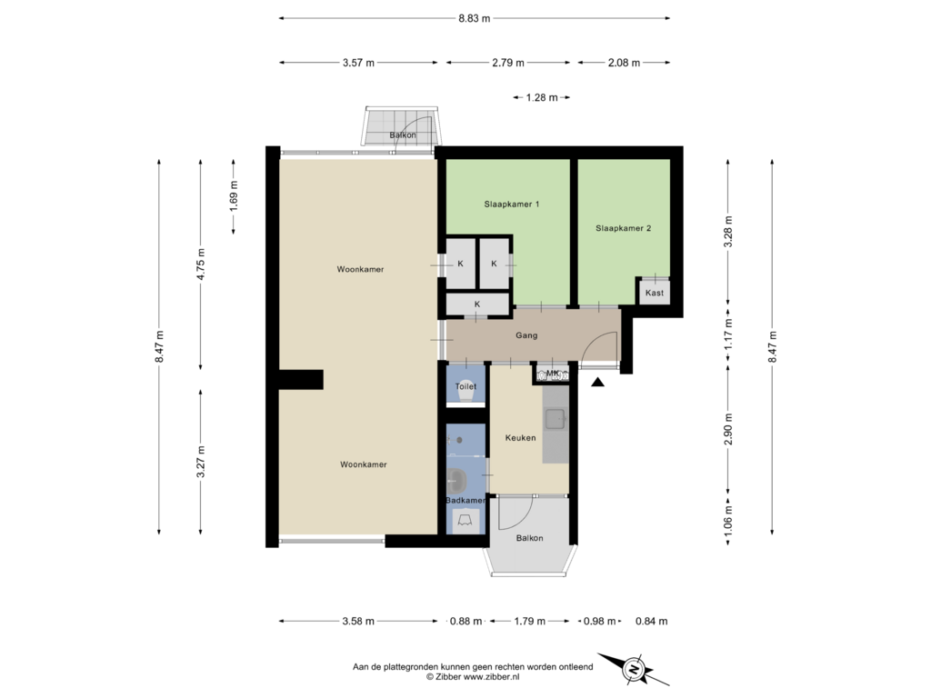 Bekijk plattegrond van Appartement van Charlotte de Bourbonstraat 34