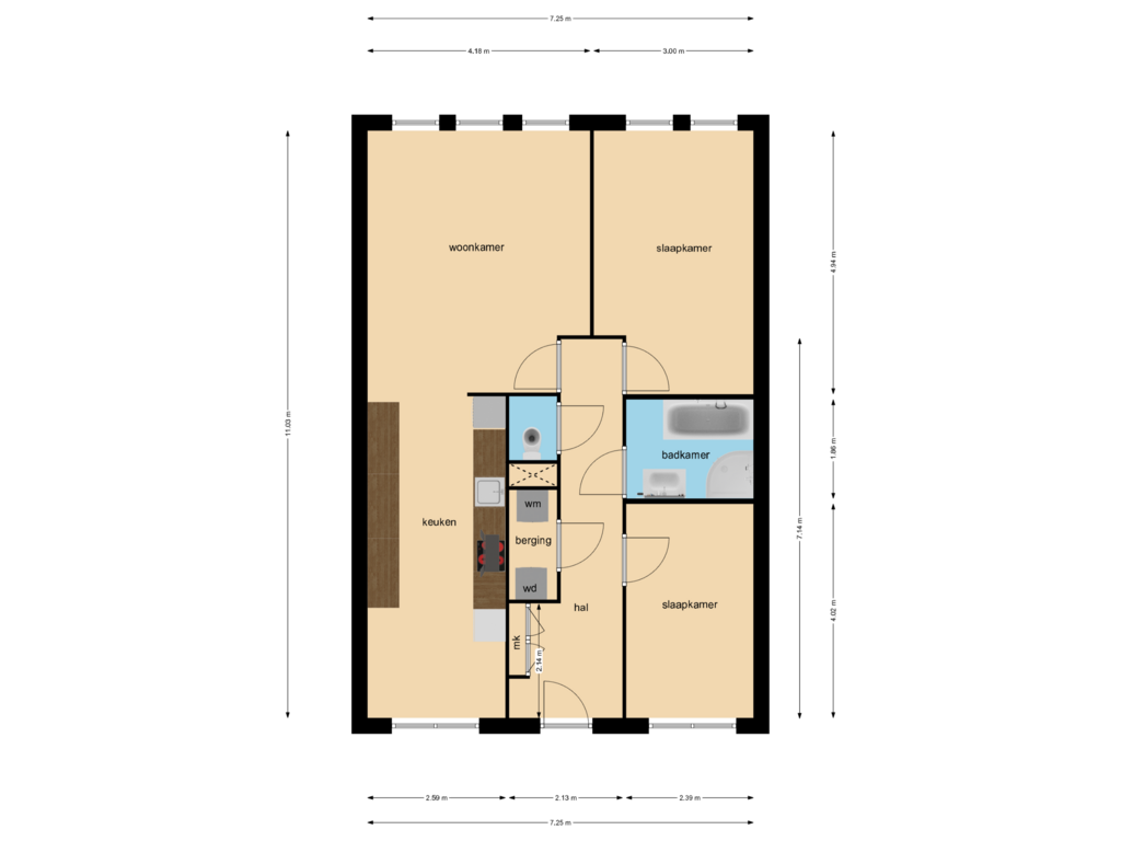 Bekijk plattegrond van Appartement 4e verdieping van Italiëstraat 34