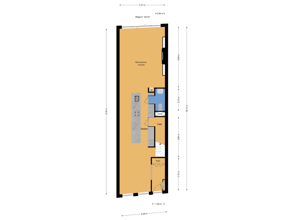 Bekijk plattegrond van Begane Grond van Bezuidenhoutseweg 263