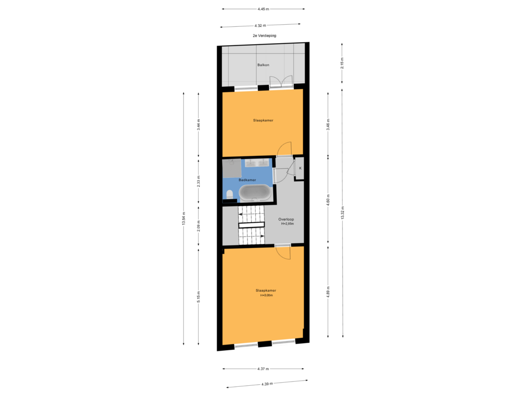 Bekijk plattegrond van 2e Verdieping van Bezuidenhoutseweg 263