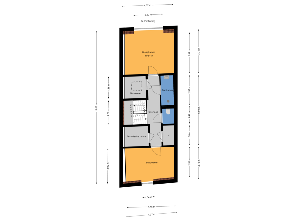 Bekijk plattegrond van 3e Verdieping van Bezuidenhoutseweg 263