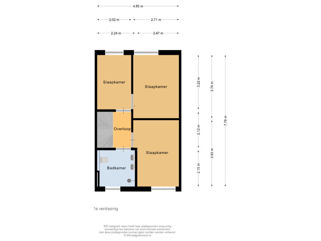 View floorplan of 1e verdieping of Willem Gerresepad 77