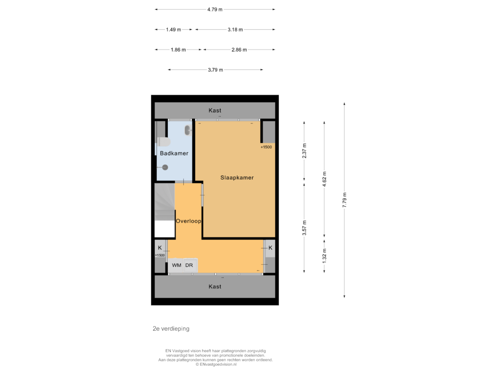 View floorplan of 2e verdieping of Willem Gerresepad 77