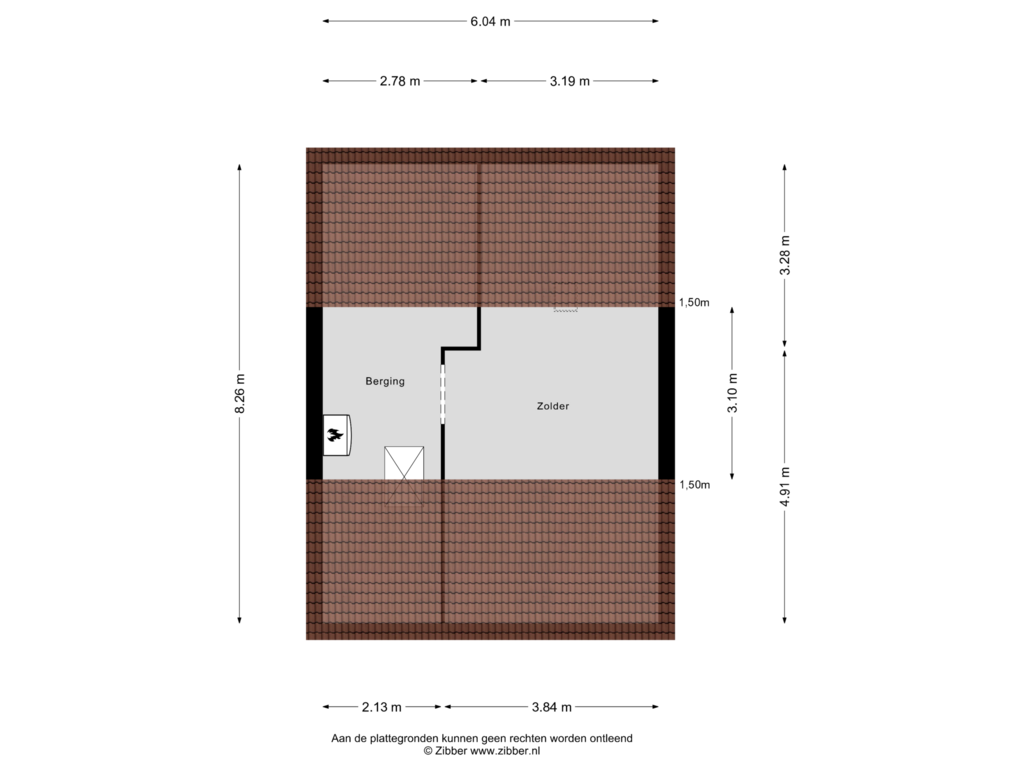 Bekijk plattegrond van Zolder van Hertogstraat 21