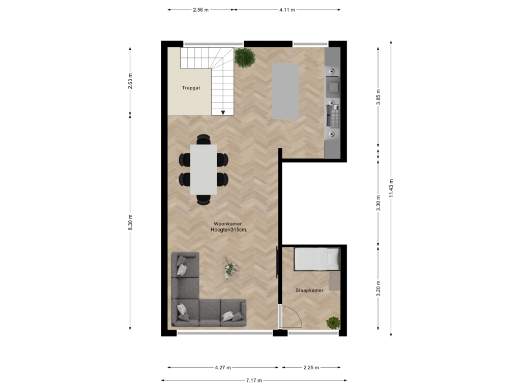 Bekijk plattegrond van Eerste Woonlaag van Hooftskade 95