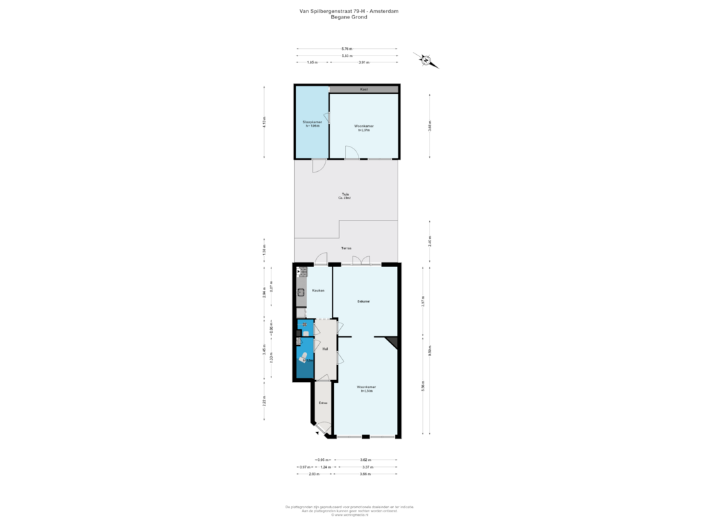 View floorplan of Begane Grond of Van Spilbergenstraat 79-H