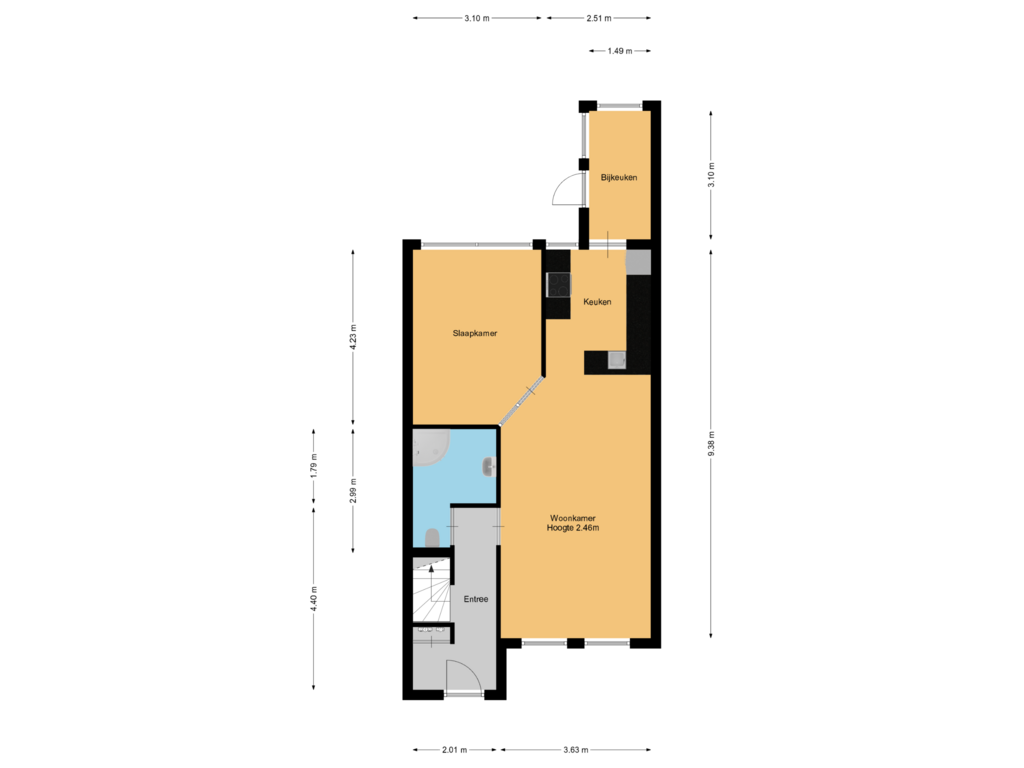 View floorplan of Begane grond of Stinzenlaan Noord 118