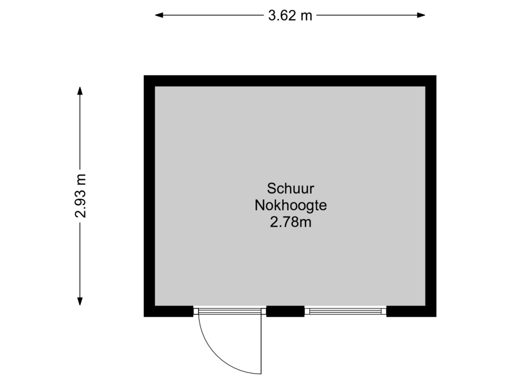 View floorplan of Schuur of Stinzenlaan Noord 118