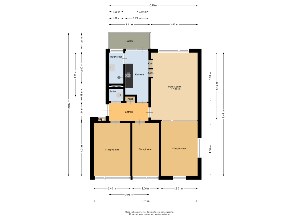 Bekijk plattegrond van Appartement van Albert Cuypstraat 106