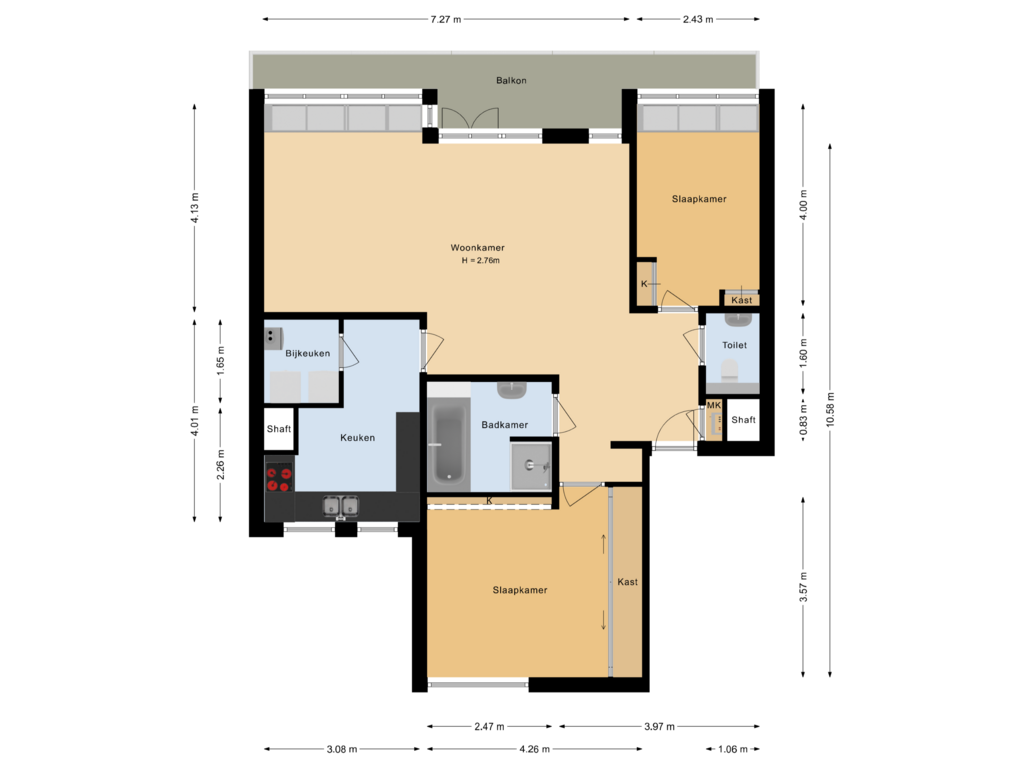 Bekijk plattegrond van Appartement van Martinikerkhof 37