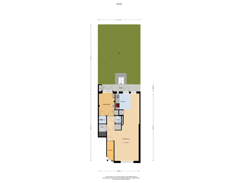 View floorplan of Situatie of Theophile de Bockstraat 45-H