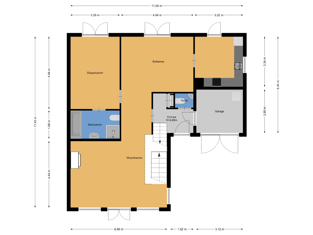 Bekijk plattegrond van Begane grond van Van Hogendorplaan 46