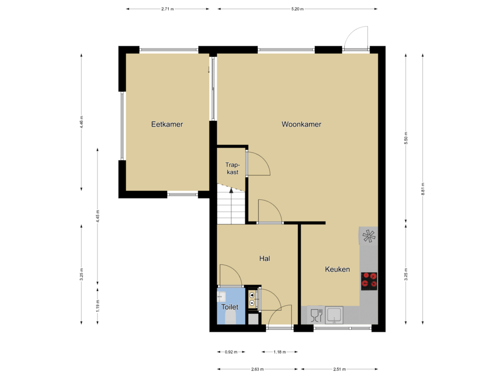 View floorplan of Begane grond of Zierikzeestraat 49