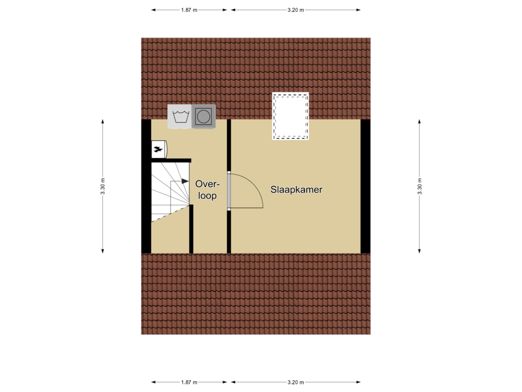 View floorplan of 2e verdieping of Zierikzeestraat 49