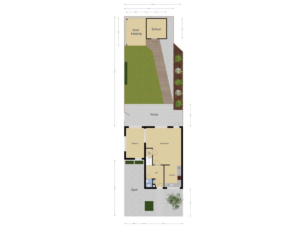 View floorplan of Perceel overzicht of Zierikzeestraat 49