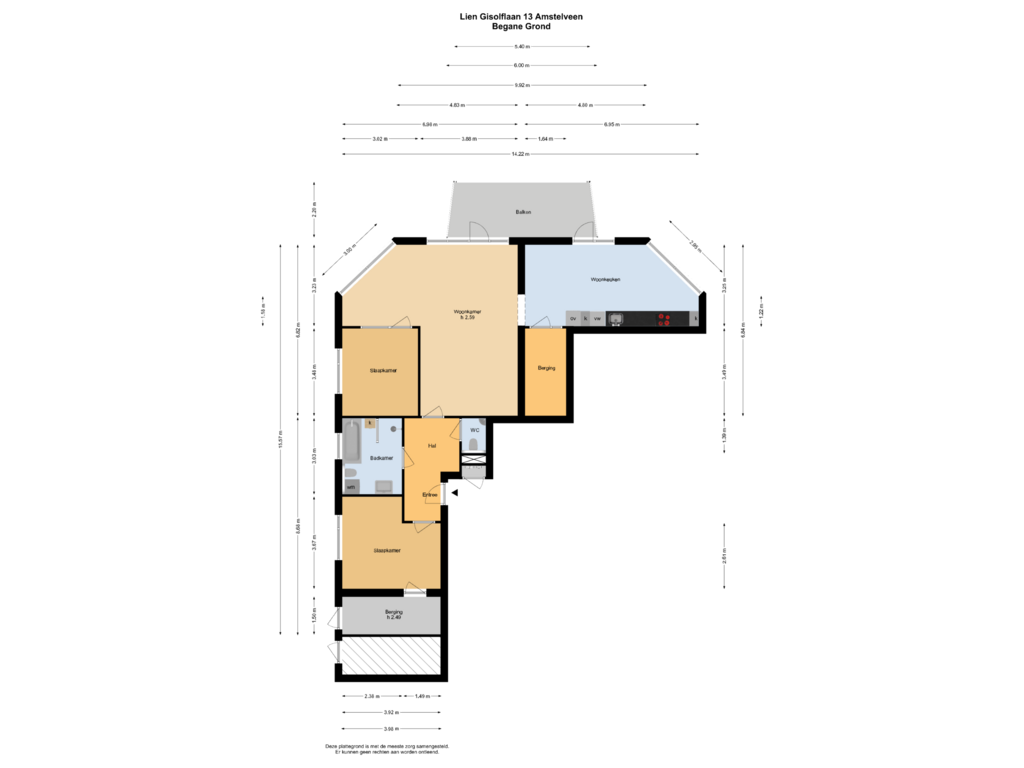 View floorplan of Begane Grond of Lien Gisolflaan 13