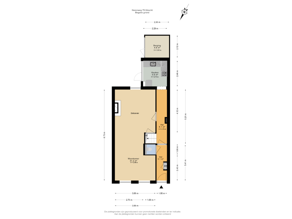 Bekijk plattegrond van Begane grond van Herenweg 79