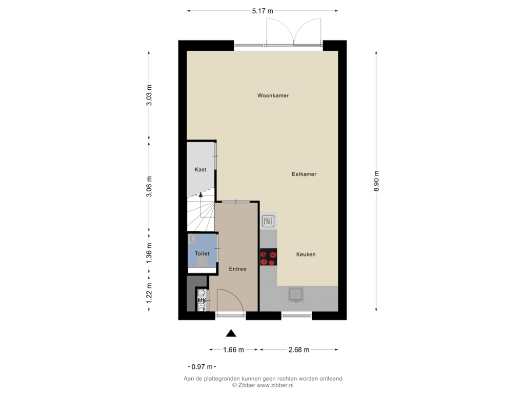 Bekijk plattegrond van Begane Grond van Hoefsetuin 17