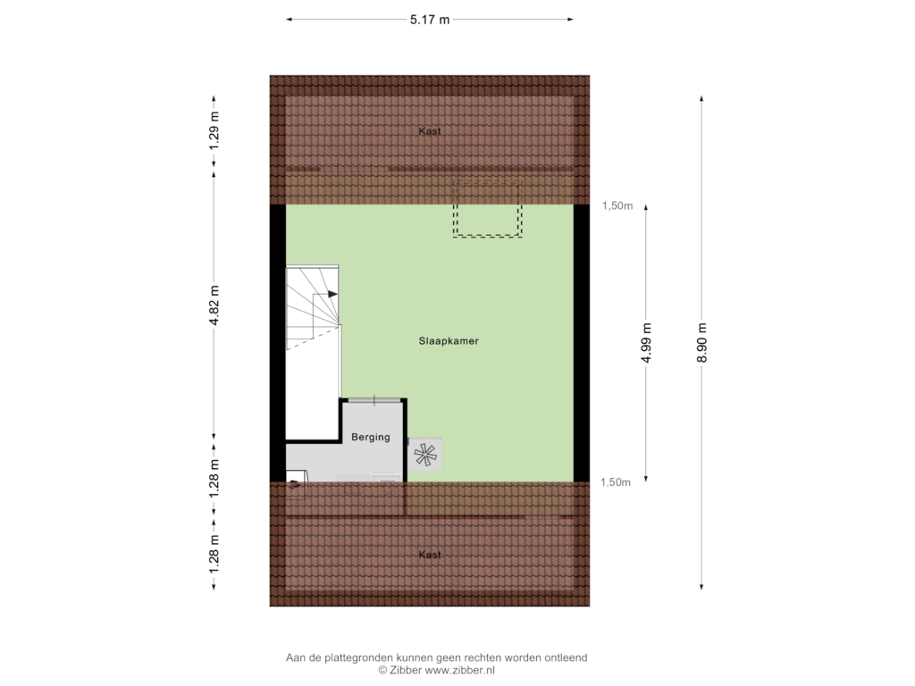 Bekijk plattegrond van Tweede Verdieping van Hoefsetuin 17