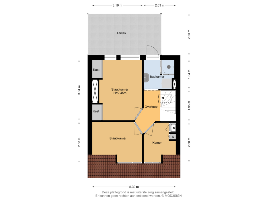 Bekijk plattegrond van 2e Verdieping van Van Zeggelenstraat 85