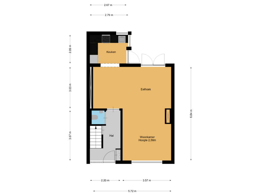 Bekijk plattegrond van Begane grond van van Mijndenlaan 43