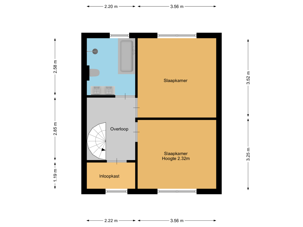 Bekijk plattegrond van 1e verdieping van van Mijndenlaan 43