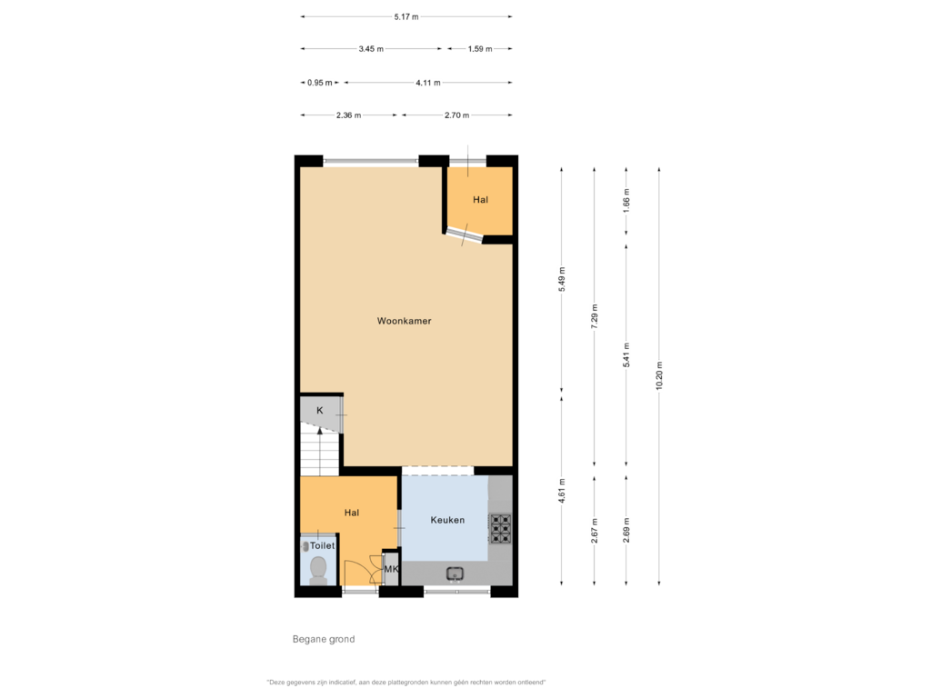 View floorplan of Begane grond of Vredenburg 41