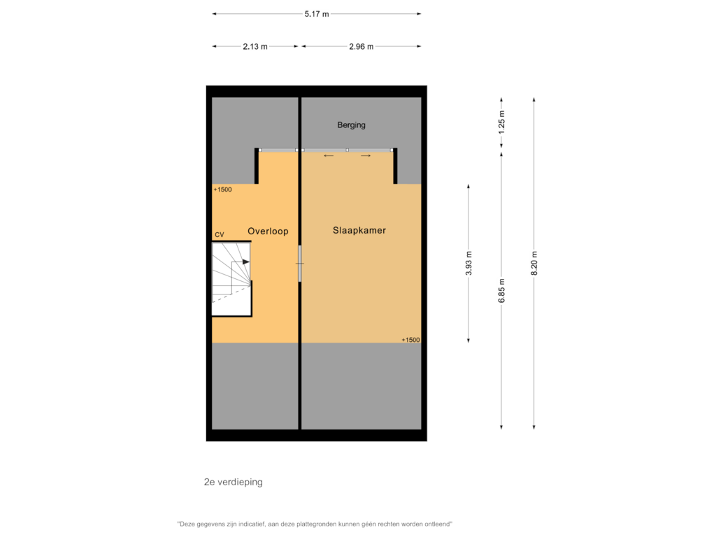 View floorplan of 2e verdieping of Vredenburg 41